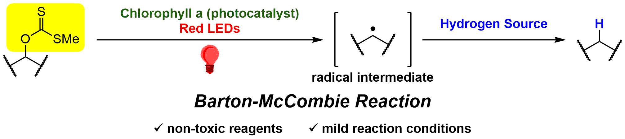 red-light-mediated Barton-McCombie